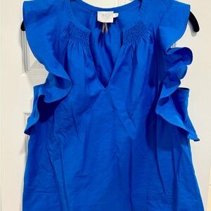 Blue cropped blouse- anthropology HD in Paris size 2P.